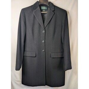 Lauren by Ralph Lauren Wool Coat in Black With Velvet Collar Size 8P
